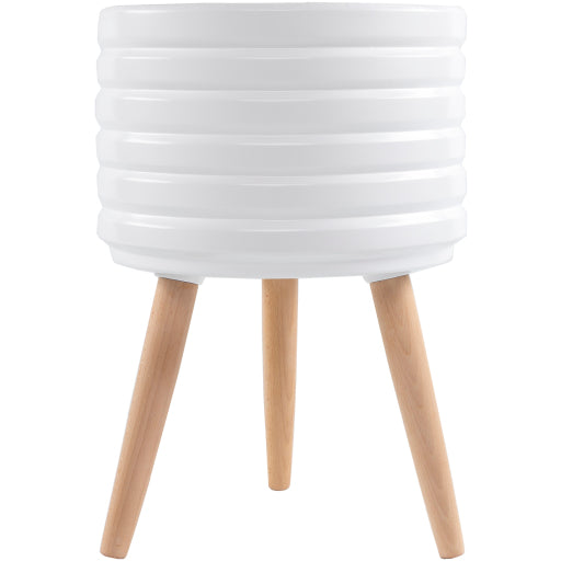 SYA 20X14 WHITE ORCHID POT W/ LEGS