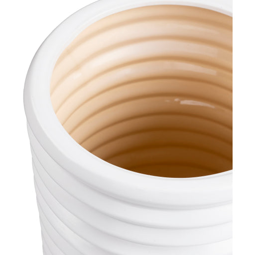 SYA 11Wx17H WHITE POT W/ WOOD LEGS