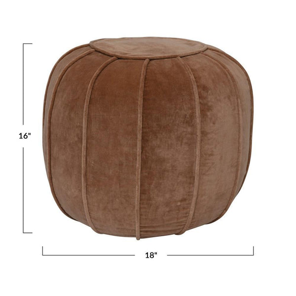 CC  16x18 SAND VELVET POUF