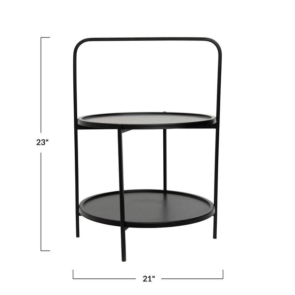 CC 23h x 21w BLACK METAL SIDE TABLE
