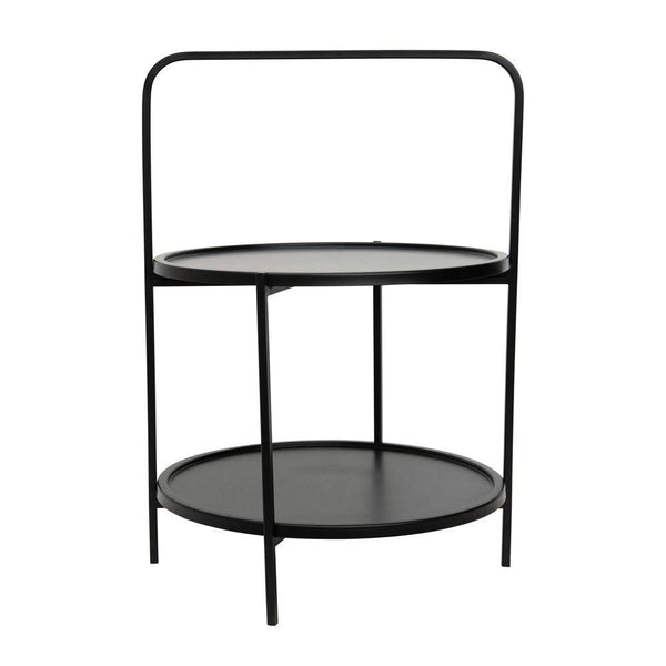 CC 23h x 21w BLACK METAL SIDE TABLE