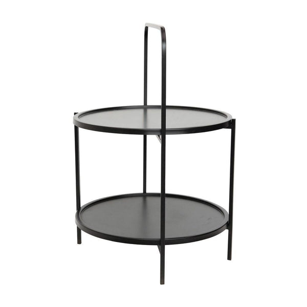 CC 23h x 21w BLACK METAL SIDE TABLE