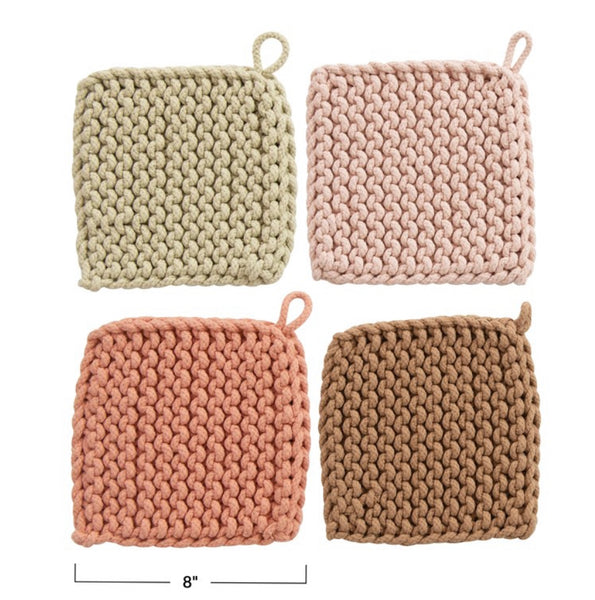 CC 8” “CAMEO PINK” Crocheted Pot Holder