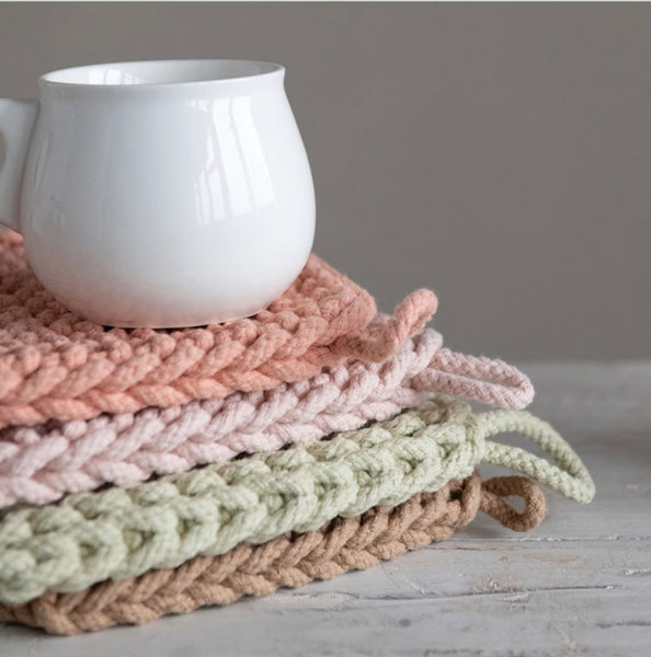 CC 8” “CAMEO PINK” Crocheted Pot Holder
