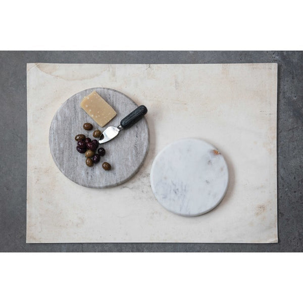 CC 8”  Marble Reversible Cheese/Cutting Board,Beige&White