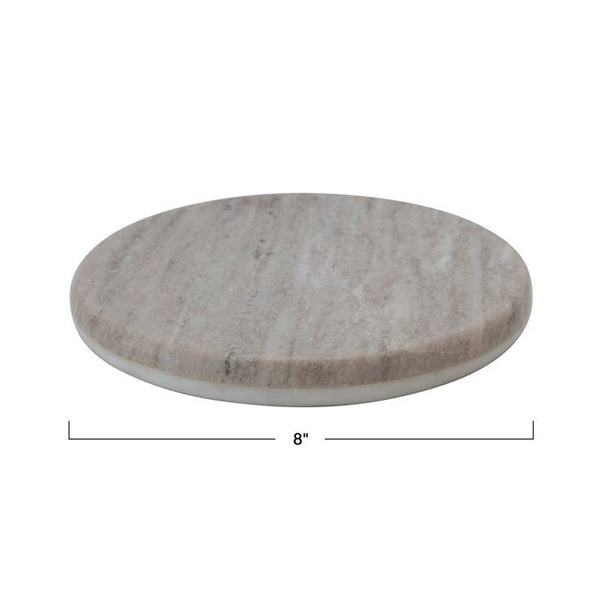 CC 8”  Marble Reversible Cheese/Cutting Board,Beige&White