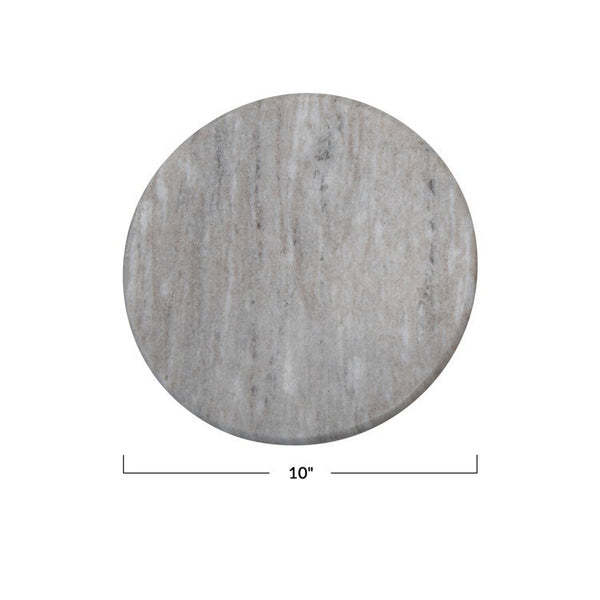 CC  10”Marble Reversible Cheese/Cutting Board, Beige & White