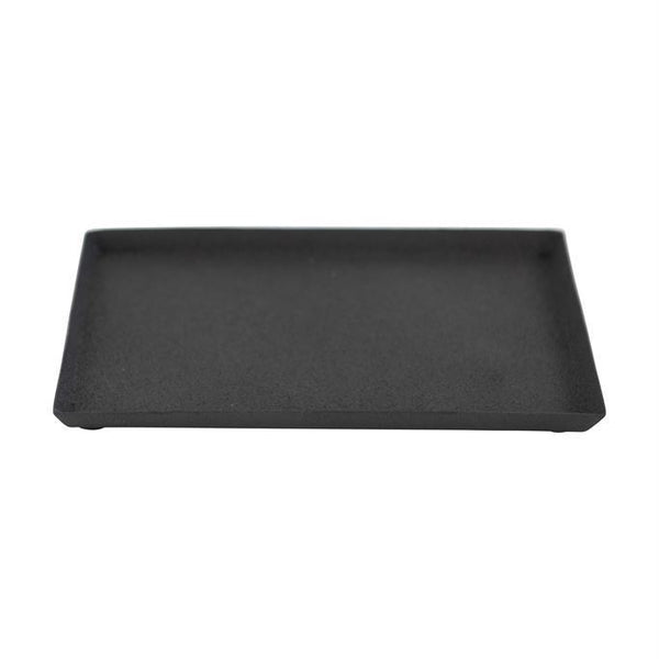 B 8-1/4"L x 5-1/2"W BLACK Decorative Textured Metal Tray, Black