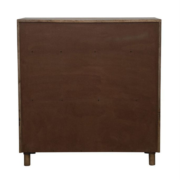 B 37-1/2"W x 17-3/4"D x 39-1/2"H Mango Wood & Cane Cabinet