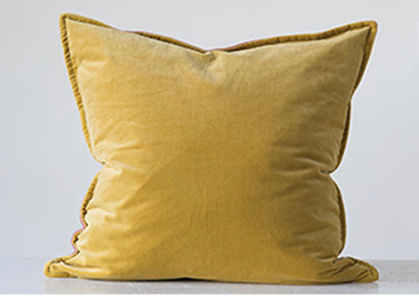 CC 24” MUSTARD/ROSE VELVET PILLOW
