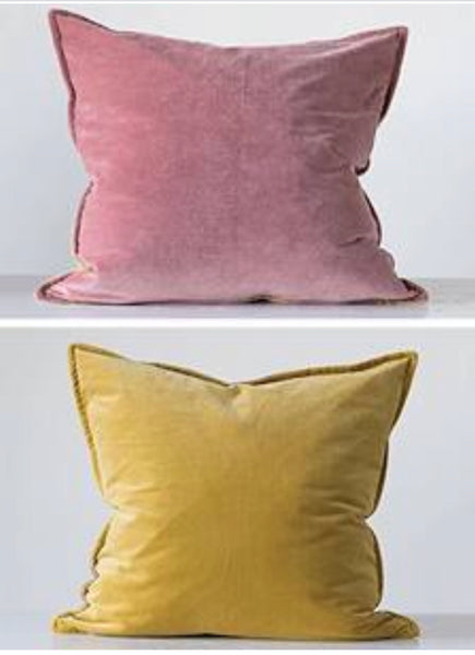 CC 24” MUSTARD/ROSE VELVET PILLOW