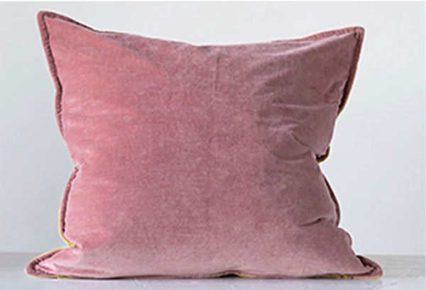 CC 24” MUSTARD/ROSE VELVET PILLOW