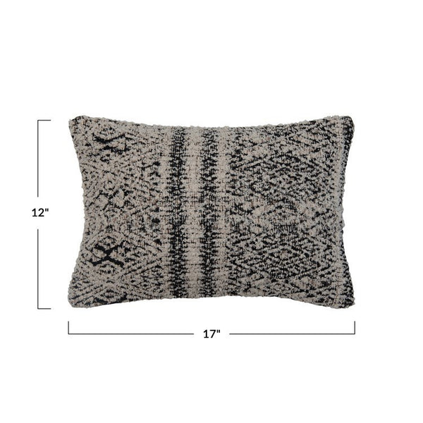 CC 17x12 NATURAL/BLACK  PILLOW