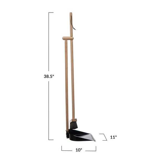 CC HORSE HAIR BROOM W/ DUSTPAN