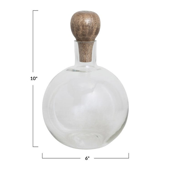 CC 48 oz. Glass Decanter with Mango Wood Stopper