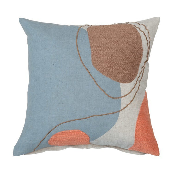 CC 16” BLUE TAN CORAL ABSTRACT PILLOW