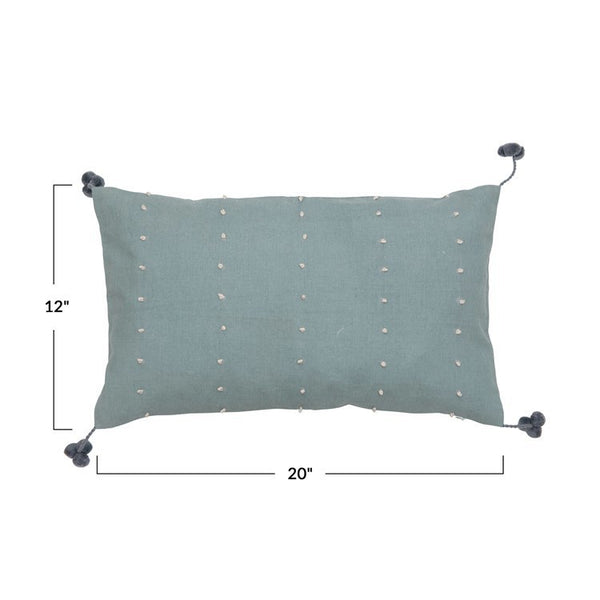 CC Cotton Lumbar Pillow/ Mint Color