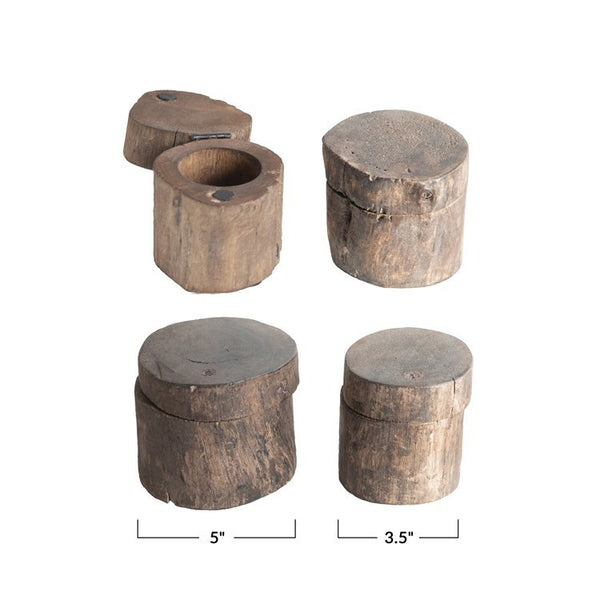 CC Reclaimed Wood Container with Magnetic Lid - Each Varies