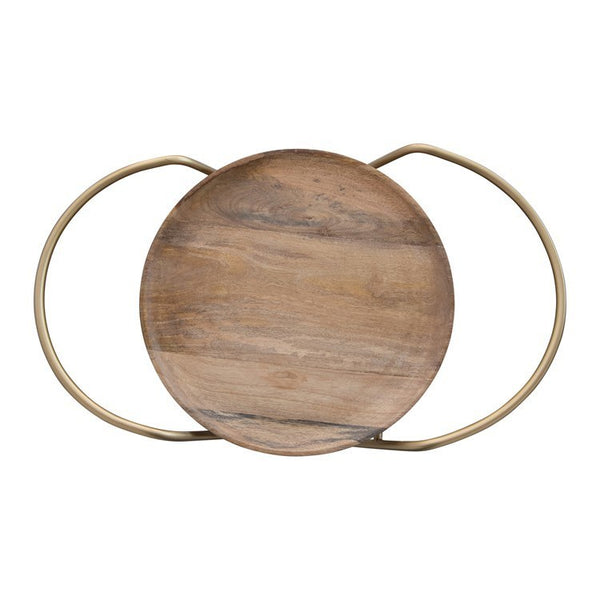 CC 2-Tier Bar Cart on Casters, Gold Finish