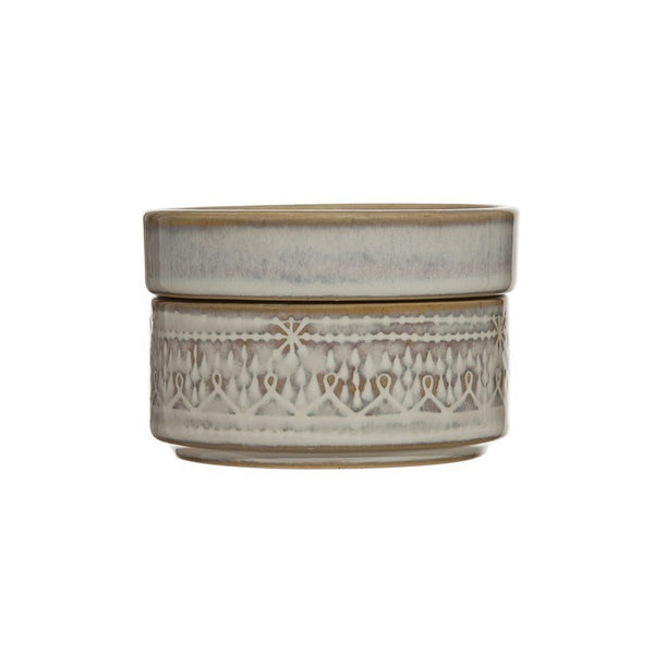 CC SET/2 WHITE STACKED PINCH POTS