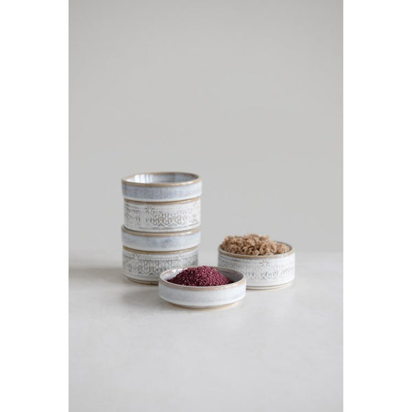 CC SET/2 WHITE STACKED PINCH POTS