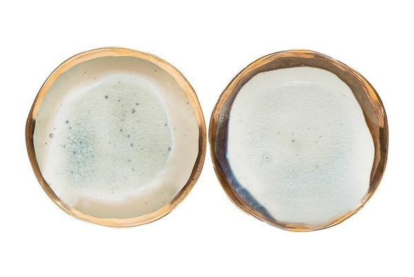 CC 5” GOLD TRIM GLAZED APP PLATE