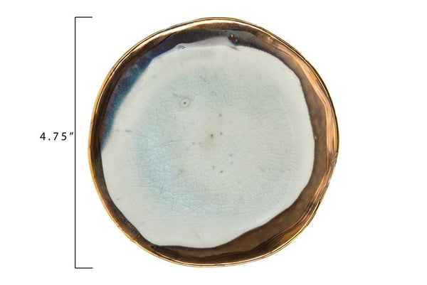CC 5” GOLD TRIM GLAZED APP PLATE