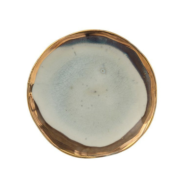 CC 5” GOLD TRIM GLAZED APP PLATE
