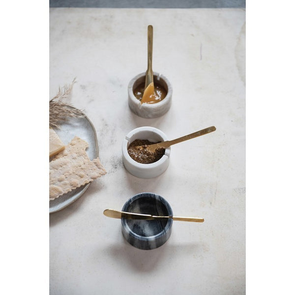 CC 3” BEIGE MARBLE BOWL w/ KNIFE