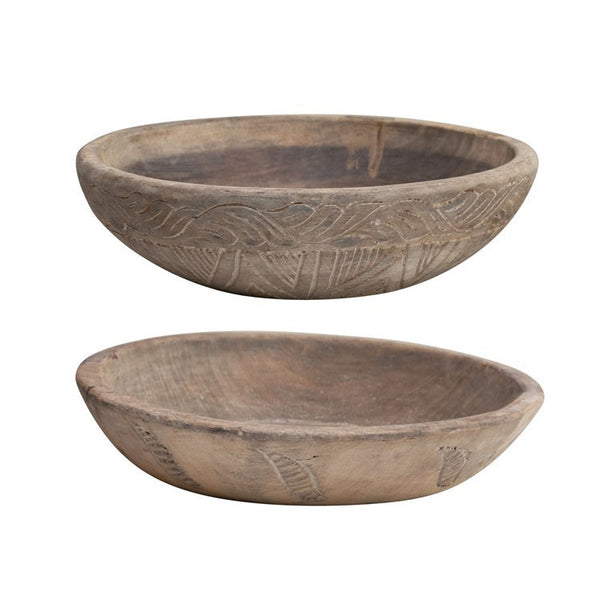 CC Hand-Carved Wood Bowl Wall Decor
