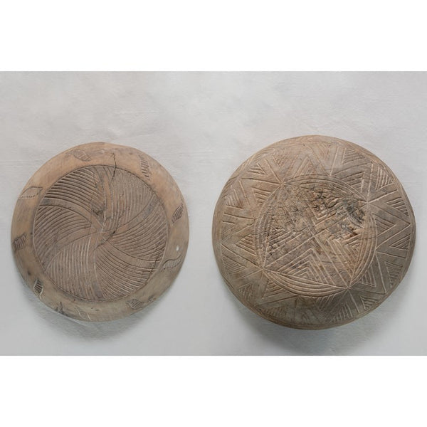 CC Hand-Carved Wood Bowl Wall Decor