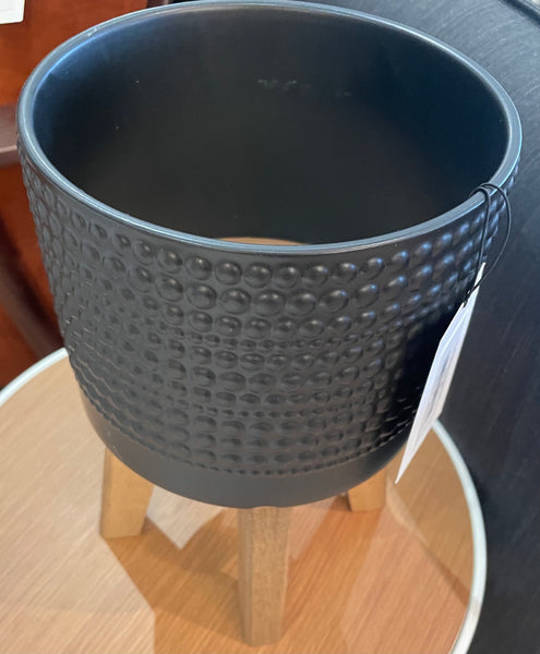 T 8” black footed pot