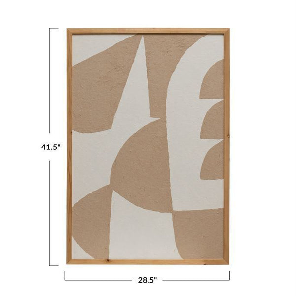 B 41.5” BEIGE ABSTRACT WALL ART