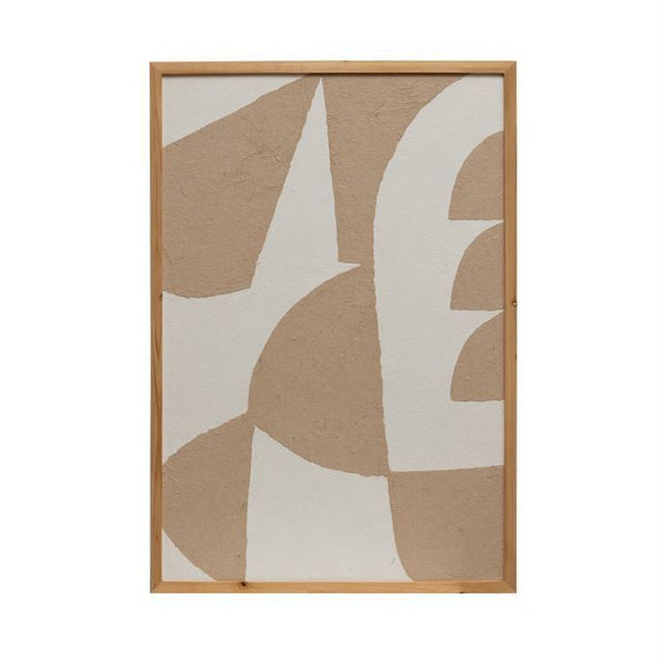 B 41.5” BEIGE ABSTRACT WALL ART