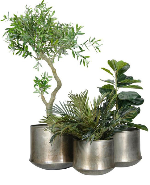 B MEDIUM GALVANIZED PLANTER
