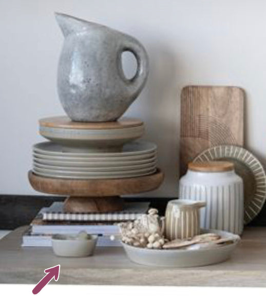 B Oval Stoneware Bowl, Reactive Glaze, (Each Will Vary)