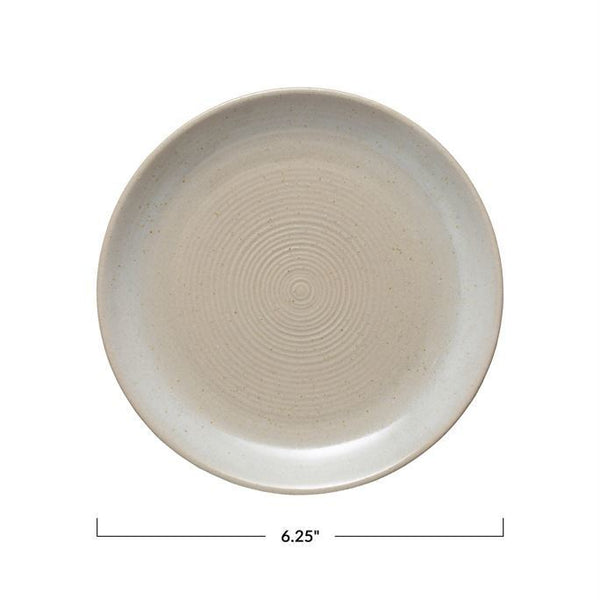 B 6-1/4" APPETIZER PLATE, Bone Color (Each Will Vary)