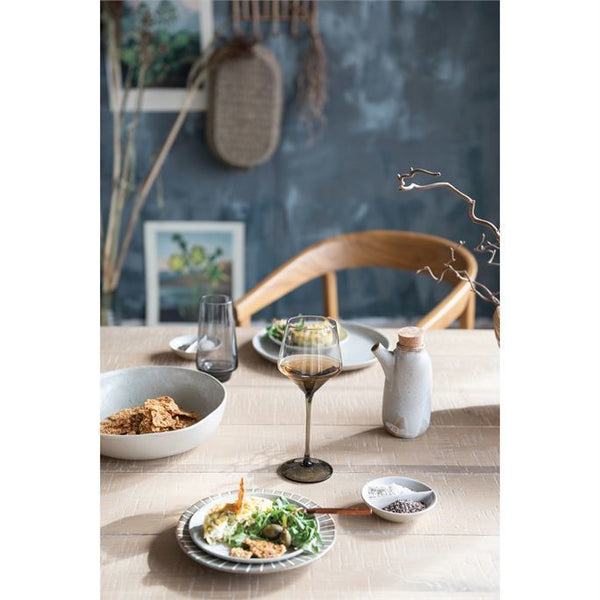 B 6-1/4" APPETIZER PLATE, Bone Color (Each Will Vary)