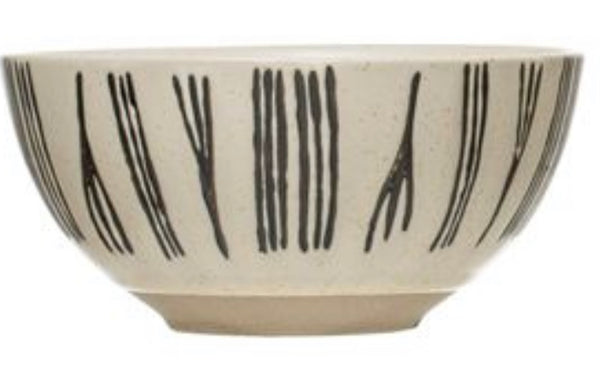B 4-1/2" “TWIGS”Bowl, Black & Cream Color