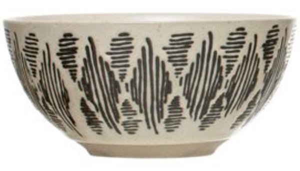 B 4-1/2" “DIAMOND”Bowl, Black & Cream Color