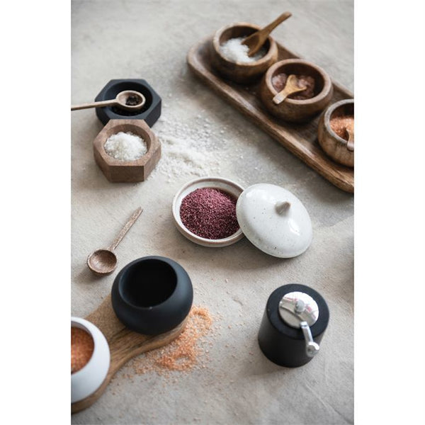 B Mango Wood Tray w/Bowls&Spoons