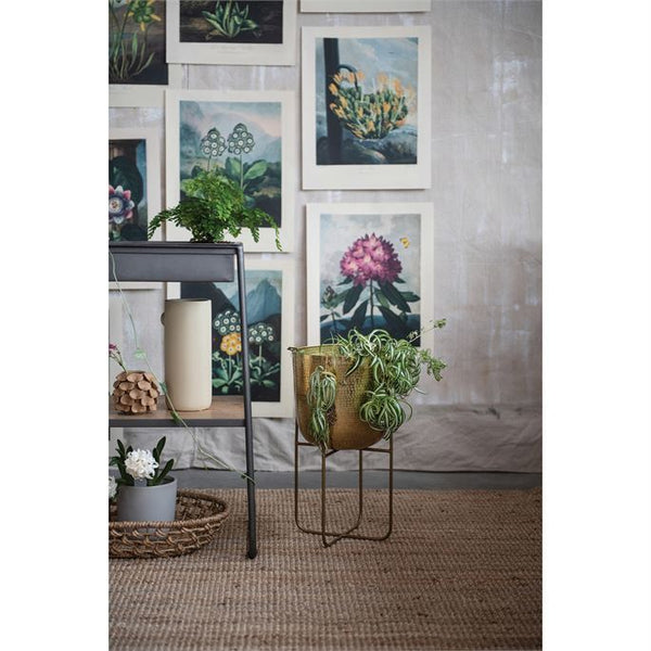 B LARGE GOLD PLANTER W/ STAND