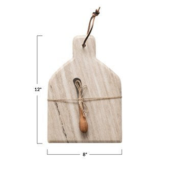 CC BEIGE Marble Board w/ Canape Knife,