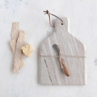 CC BEIGE Marble Board w/ Canape Knife,