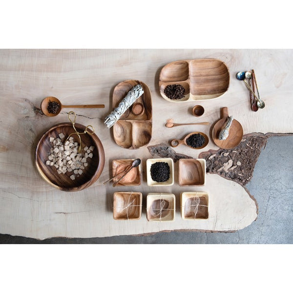 CC SET/3 SQUARE ACACIA WOOD BOWLS