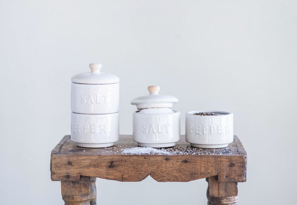 CC STACKED SALT & PEPPER POTS
