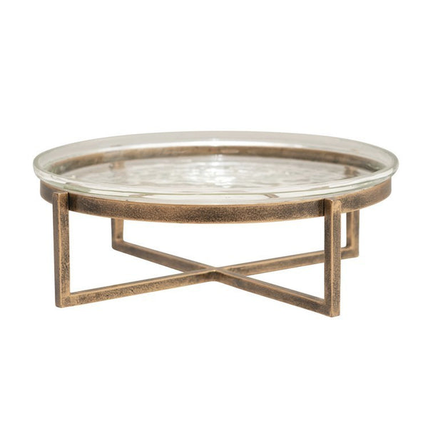 CC GLASS TRAY W/ GOLD STAND