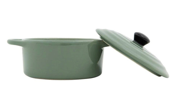 5” CELERY GREEN MINI BAKER w/ LID