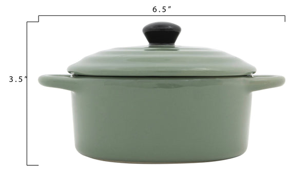 5” CELERY GREEN MINI BAKER w/ LID
