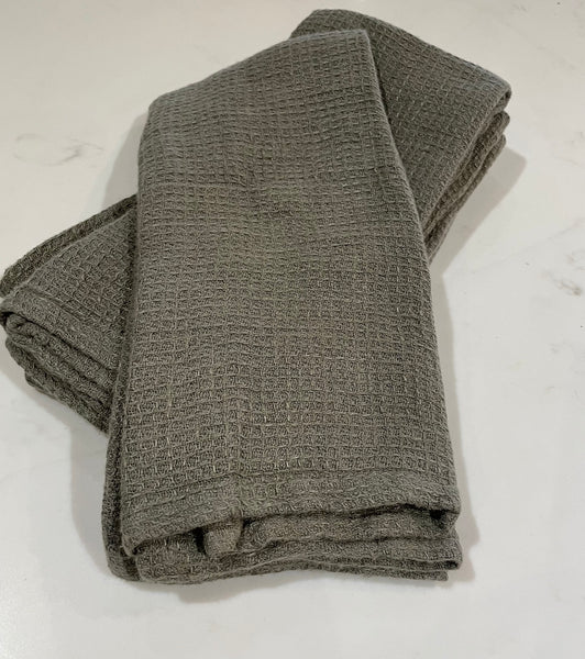 SET/4 OLIVE GREEN LINEN NAPKINS
